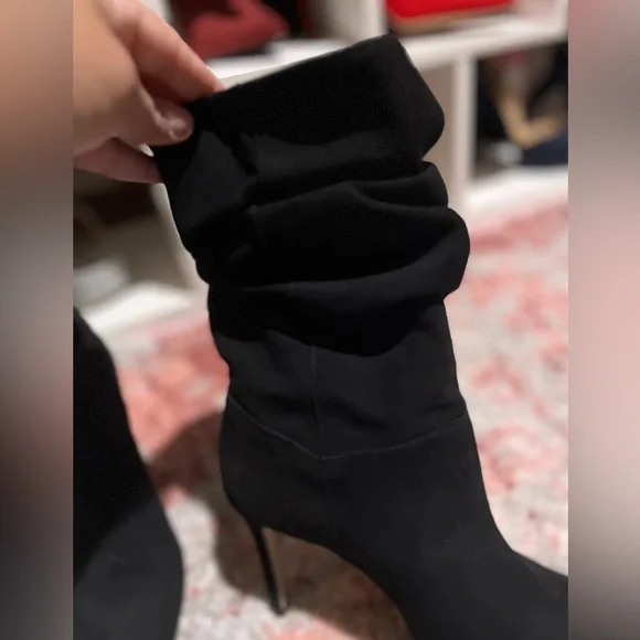 SCHUTS Black Suede Slouchy Boots - Picture 4 of 5